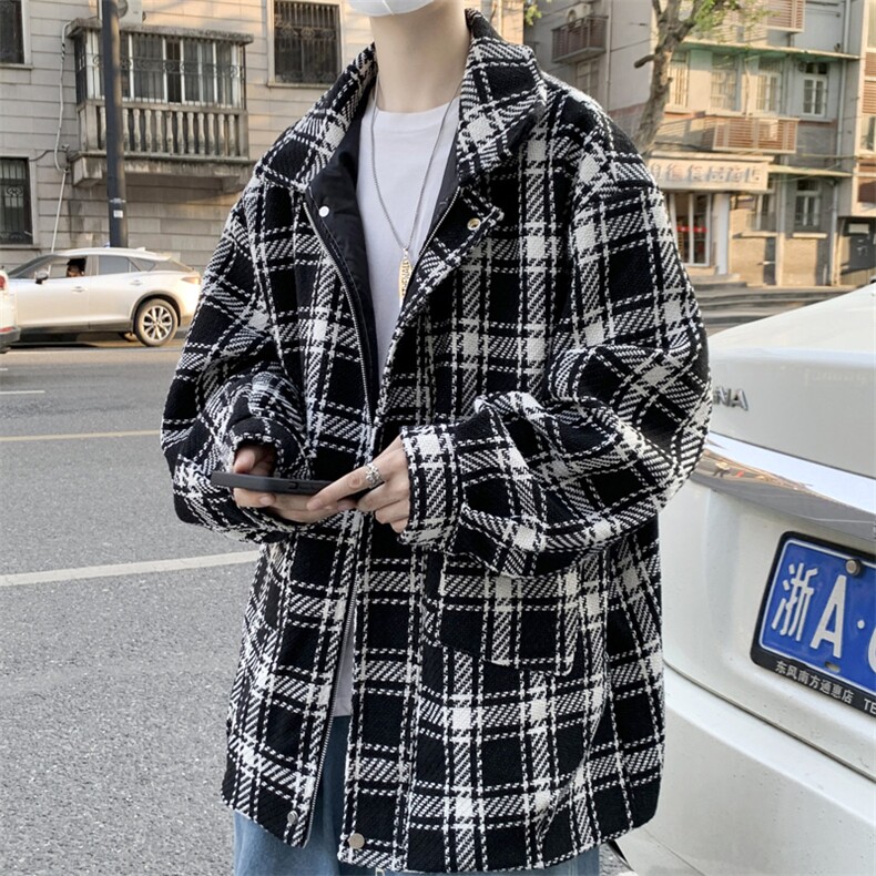 男士大衣男秋冬季新款潮牌夹克港风宽松粗织外套J6511P85,男装夹克,电商A157