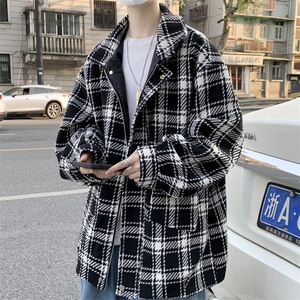 男士大衣男秋冬季新款潮牌夹克港风宽松粗织外套 J6511 P85图片