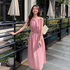 2025新品现货水洗棉麻连衣裙2C087-8813-P125K179，女装连衣裙，2C087
