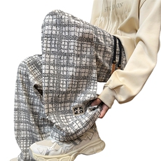 2024冬季新款内景大码灯芯绒格子加绒裤M-5XHK24885-P55，男装休闲裤，电商A022