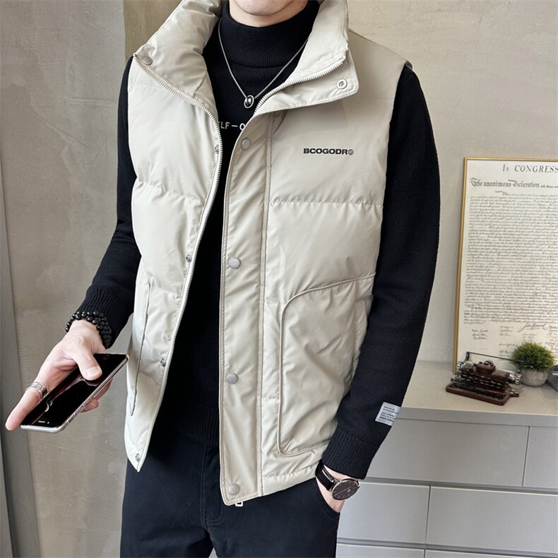 短款立领羽绒马夹男休闲日系面包服保暖外套马甲背心M05-P120,男装背心/马甲,电商A239
