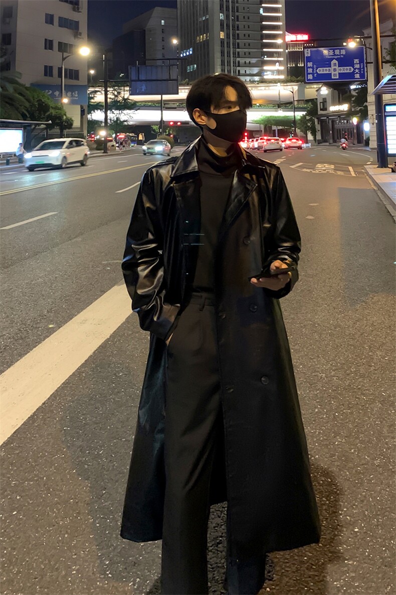 A1129P108控158-秋冬新款双排扣风衣男长款外套设计感高端上衣,男装风衣,电商B241