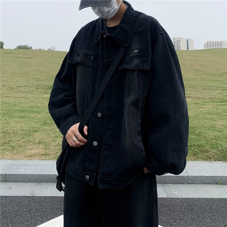 美式高街牛仔外套男春秋季ins潮牌渐变扎染hiphop宽松夹W4681-P68,男装工装外套,星座412