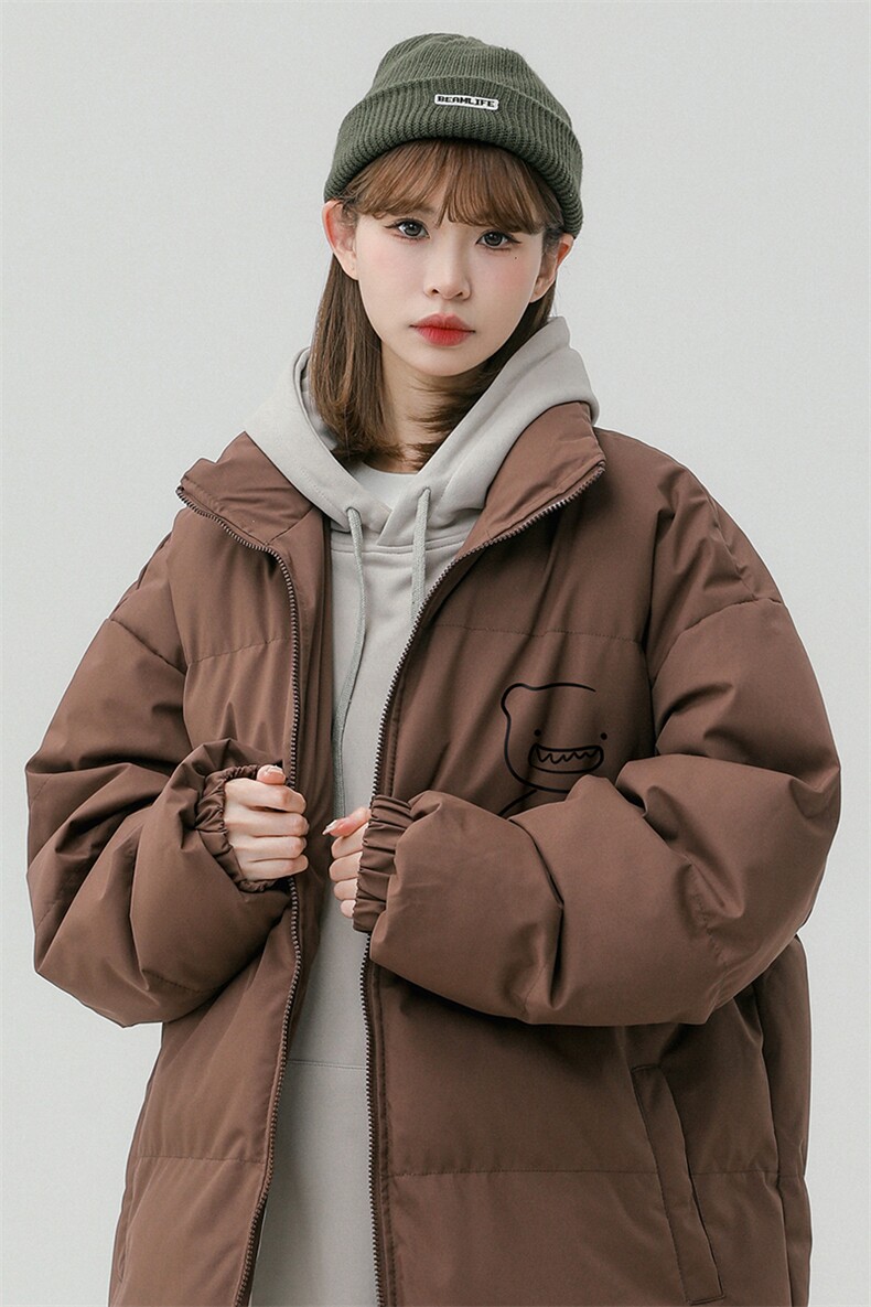 中性风23冬季时尚百搭宽松字母印花棉服外套MY62058P85控118,男装棉衣,电商A268