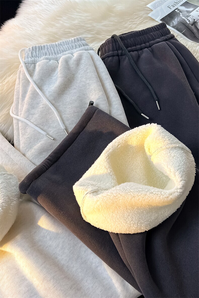 8XL-M羊羔绒运动裤宽松束脚棉裤加厚保暖休闲裤卫裤K9105P58控78,男装休闲裤,电商D206-1