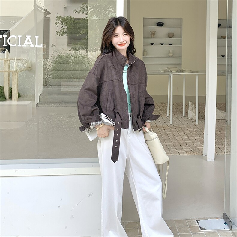 新款，麂皮绒外套2B113-2539-P165-K248,女装短外套,2B113