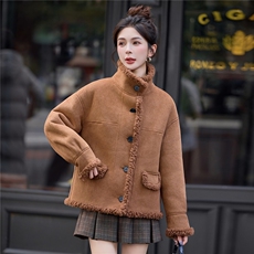 2025冬季新款~~双面穿皮毛一体，女装棉衣/棉服，意芙