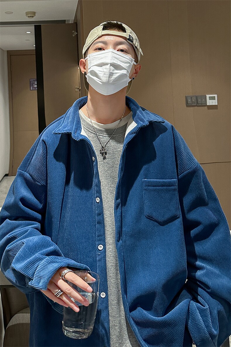 8XL-M灯芯绒加厚加绒长袖衬衫男加肥加大码衬衫外套CS501P65控78,男装衬衫,电商D206-1