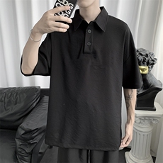 韩版潮流原宿风打底衫ins潮牌百搭宽松短袖纯色POLO衫T657-P30，男装T恤，星座512-2