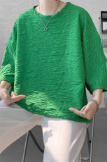 D004-P352025夏季新款特殊面料短袖t恤男士大码港风半袖潮M-5XL，男装T恤，电商B280-1（原A049）