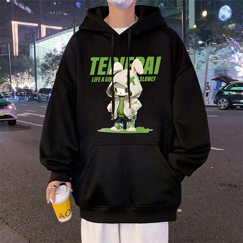 CM085P60新品重磅纯棉连帽卫衣秋冬外套兔子卡通印花帽衫,男装卫衣,星座304A-1
