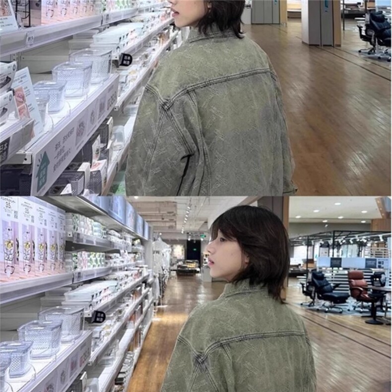 满印印花水洗牛仔外套春秋款男美式复古hiphop工装夹克高级感上衣,男装工装外套,星座1210-1