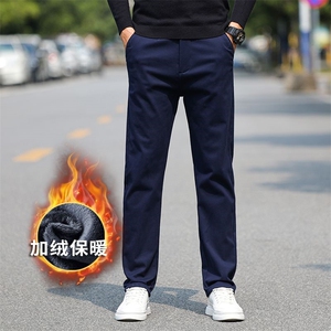 加绒休闲裤加绒加厚商务宽松直筒裤休闲裤秋冬款长裤JR6602图片