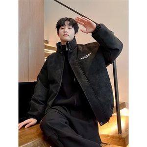 现货 美式宽松立领PU皮面包棉服MY476/P100图片