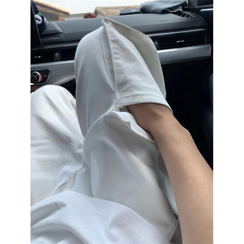 纯白色工装裤男夏季大口袋直筒宽松休闲裤子BK111-P55,男装休闲裤,星座1007（原301D）