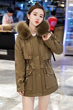 休闲时尚2021冬季宽松韩版中长款棉衣，女装棉衣/棉服，涵亦佰惠