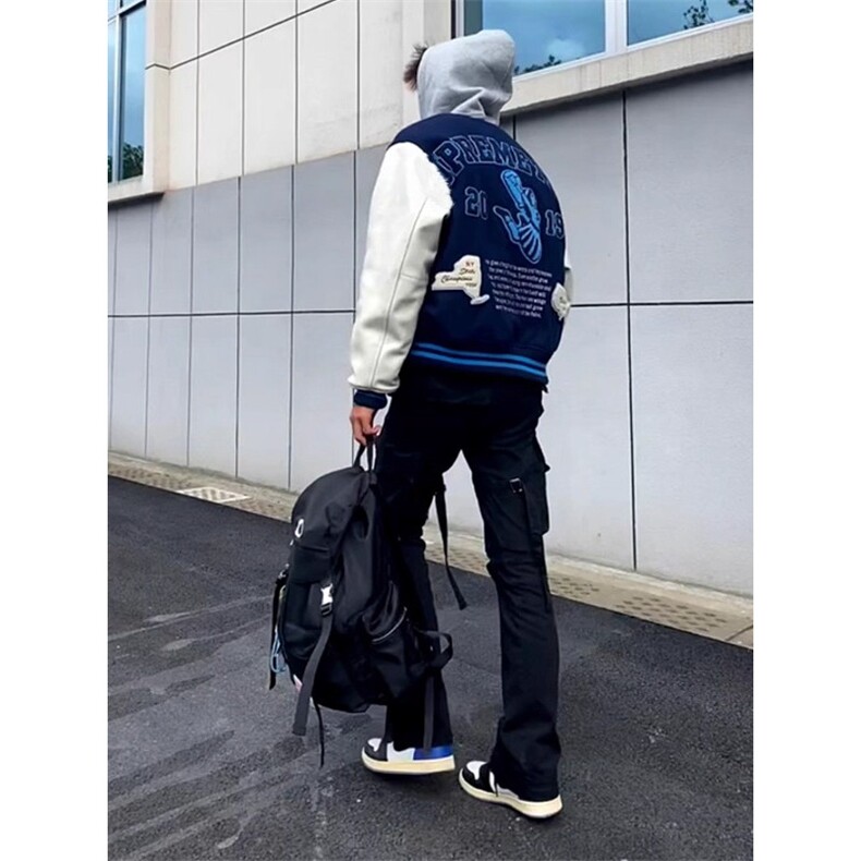 J9910-P72新款美式潮牌宽松重磅刺绣棒球服外套情侣夹克,男装夹克,星座617A-2