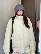 网图羊羔毛毛领棉服派克服男女冬季2025新款立领工装棉衣外套P78，男装棉衣，电商C306-1
