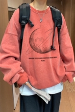 ！2023秋冬新款男士水洗圆领卫衣纯棉学生上衣WYS110P45，男装卫衣，电商B220