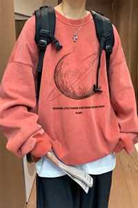 ！2023秋冬新款男士水洗圆领卫衣纯棉学生上衣WYS110P45图片