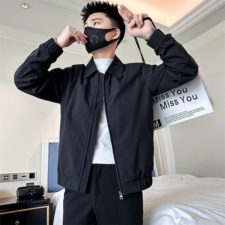 痞帅炸街潮流翻领夹克男士外套社会小伙店主风301C-JK13-P98控138,男装夹克,星座301C（原B323）