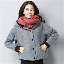 卫衣时尚都市拼接口袋直筒2020年冬季长袖连帽纯色排扣青春流行，女装卫衣/绒衫，丽影随形