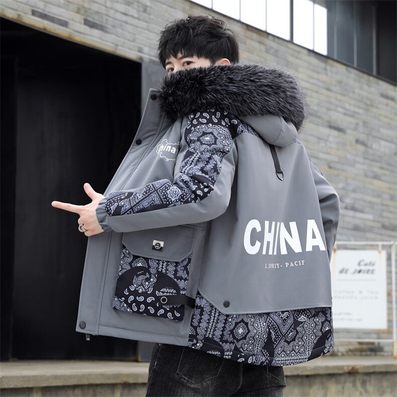 新款加绒加厚男士宽松外套休闲百搭保暖棉服，男装棉衣，星座1206（原A206）