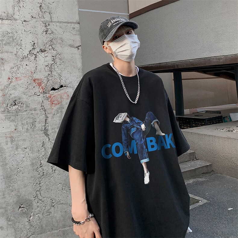B239-1102-P25立体感人像印花夏季重磅落肩袖短袖T恤男美式,男装T恤,星座514-2(原B239)