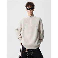 8798-P482025年秋冬季新款毛衣男士时尚半高拉链领宽松针织衫，男装针织衫/毛衣，电商A113