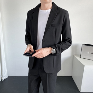 TW89-P110 2025秋季男士纯色西服西裤两件套装礼服图片