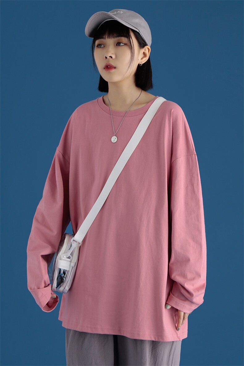 抖音供货2025春秋新款纯色长袖T恤打底衫A158-T88889-P16特价,男装T恤,电商A158