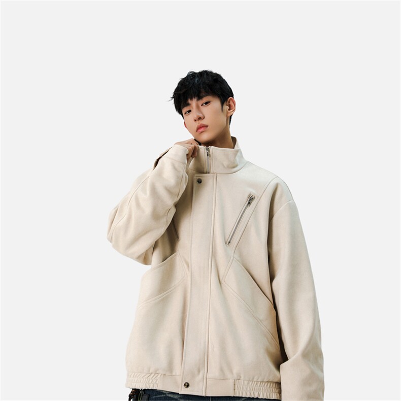 现货麂皮绒立领外套2025秋季飞行夹克美式外套JK8087-P85控138，男装夹克，星座1209-2