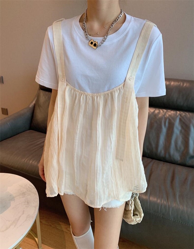 夏季新款两件套娃娃衫，女装，田间晨露