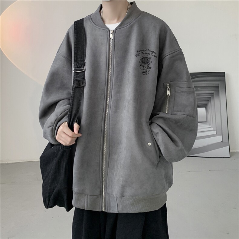 23秋款美式复古麂皮绒飞行棒球服男女夹克外套JF3276-P80控108,男装夹克,电商B370