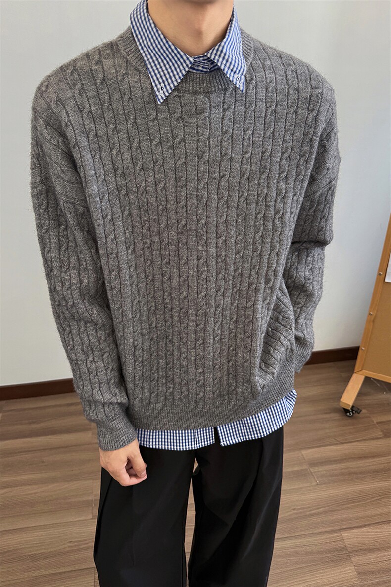 韩系简约针织衫宽松百搭慵懒风条纹毛衣情侣5Q1144-TP5098,男装针织衫/毛衣,电商A102