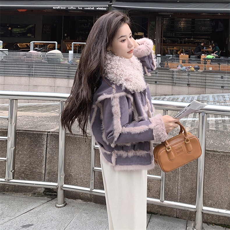 新品2025冬装真兔毛机车外套2c116-6867-p299-k425,女装皮草,2C116