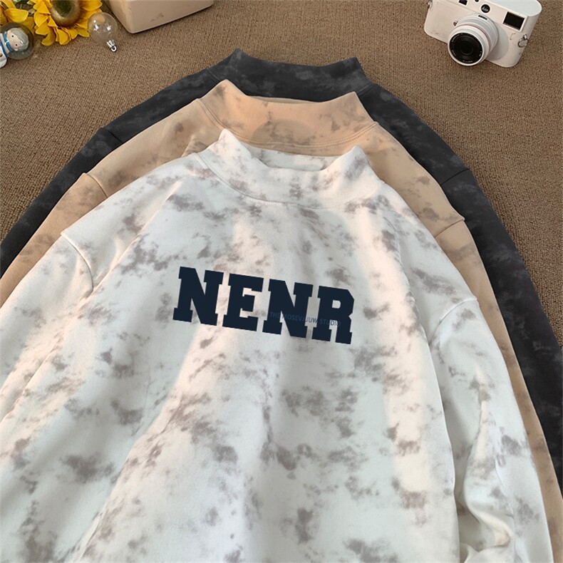 260克重磅扎染德绒半高领打底衫【有货】C403A-DR25485ZR-P25，男装T恤，电商C403A