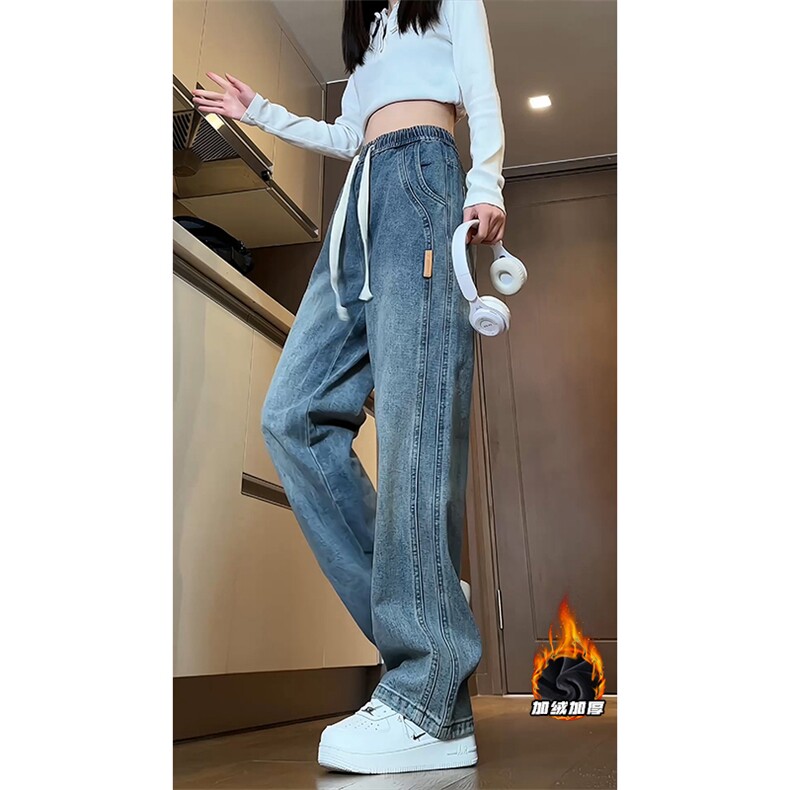 2025 GK24002加绒 女模大码拼接牛仔裤M-5X GK241021-特P50图片