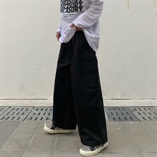 春秋季ins潮日系口袋工装裤直筒宽松休闲哈伦裤阔腿裤K1539-P33，男装休闲裤，星座512-4
