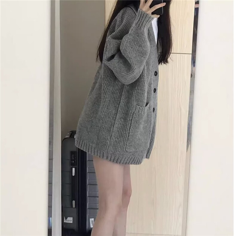 开衫针织灰色毛衣外套新款美式春秋季宽松高级感百搭MY805-P49,男装针织衫/毛衣,星座208-5