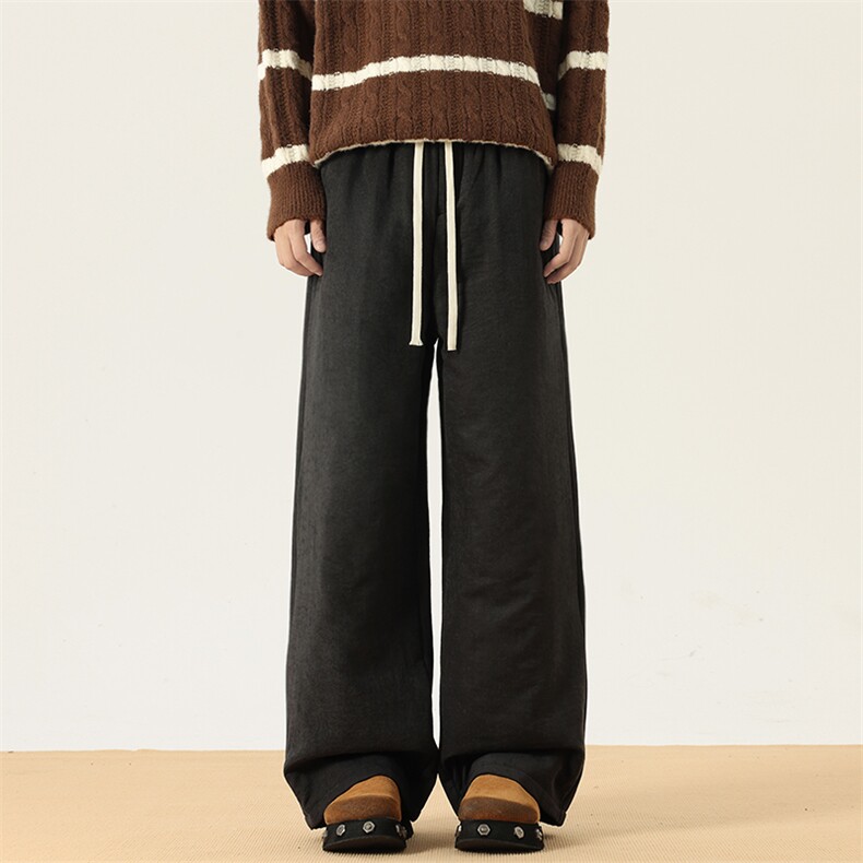 12纯色奶芙夹棉裤男女冬季加棉裤子潮XZ211-1-K2475-P65，男装棉裤，星座211-1