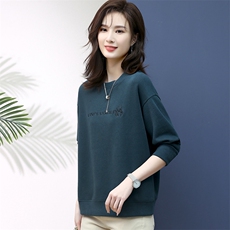 2023年秋季新款套头圆领卫衣女长袖韩版宽松显瘦上衣服打底衫女棉，女装卫衣/绒衫，简韵佳