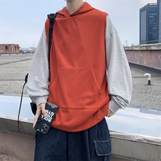 秋装港风针织背心宽松休闲ins潮毛线卫衣连帽马甲情侣H204/P50，男装背心/马甲，电商A221A