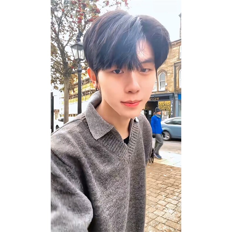 重磅北极绒假两件衬衫领毛衣美式高街复古休闲慵懒纯色翻领针织衫，男装针织衫/毛衣，电商A486