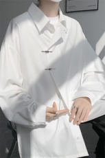 CS1153-特P40控78秋季新款垂感佳新中式衬衫宽松衬衣大码男，男装衬衫，电商A059