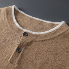 2025年秋季新款百搭男士假两件长袖羊毛衫，男装羊毛衫，牧绒家园高端店