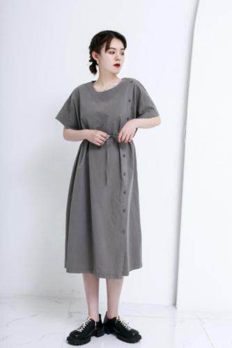 棉麻连衣裙，女装连衣裙，E·呀