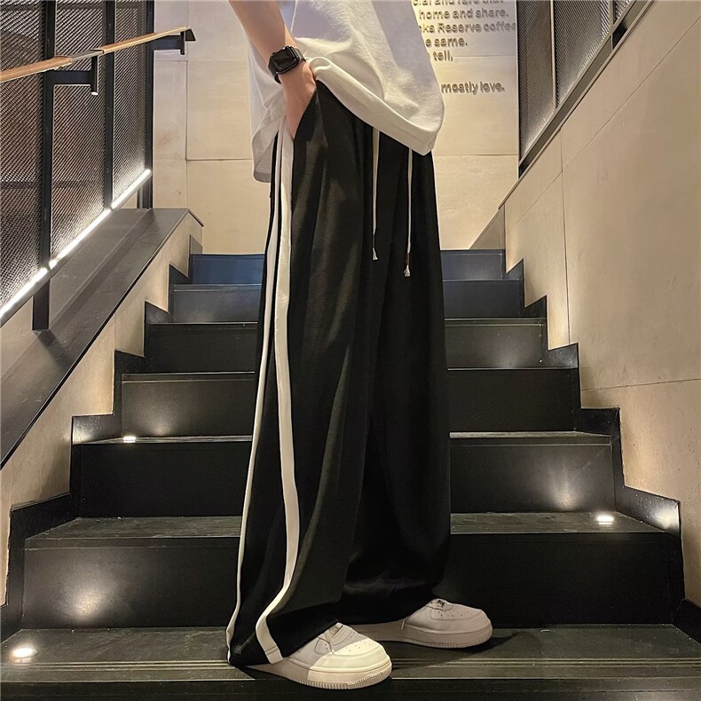 休闲裤男直筒长裤宽松卫裤直筒拖地裤长裤K033-P38,男装休闲裤,星座308B-1