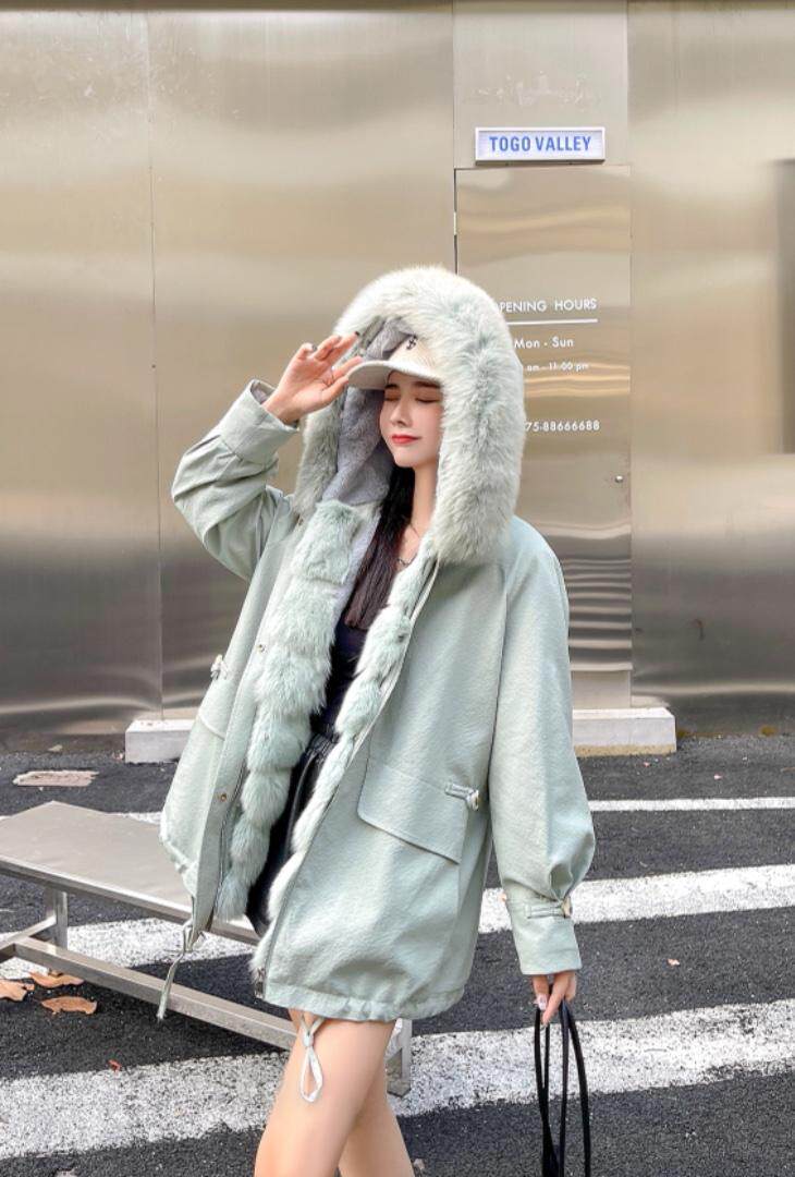 狐狸毛派克服，美，其它，贻思茗