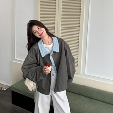 2025秋款新款现货休闲风宽松显瘦舒适简约日常短外套P145K255，女装短外套，2D146
